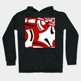 White and black on red III Hoodie